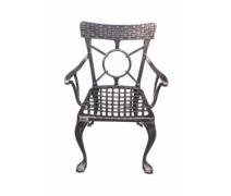 Ferforje Metal Döküm Sandalye / Kollu Siyah Renk