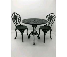 Alüminyum Bahçe Masa Sandalye Takımı- 1 Masa ve 2 Kolsuz Güllü Sandalye MS14