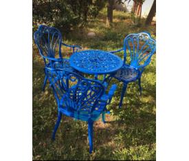 Mavi Renk Alüminyum Bahçe Masa Sandalye Modelleri MS18