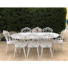 100x200 CM. ALÜMİNYUM OVAL MASA TAKIMI ( paslanma yapmaz ) 2 kollu,6 kolsuz sandalye MS24 100x200 CM. ALÜMİNYUM OVAL MASA TAKIMI ( paslanma yapmaz ) 2 kollu,6 kolsuz sandalye MS24